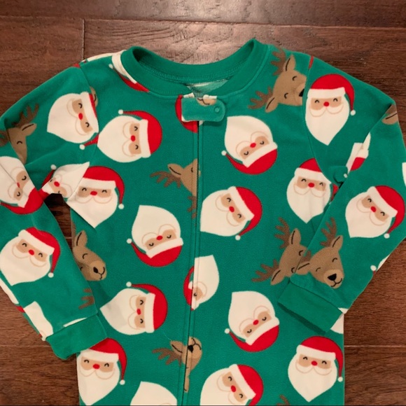 Carter’s Santa Print Blanket Sleeper - Picture 2 of 5
